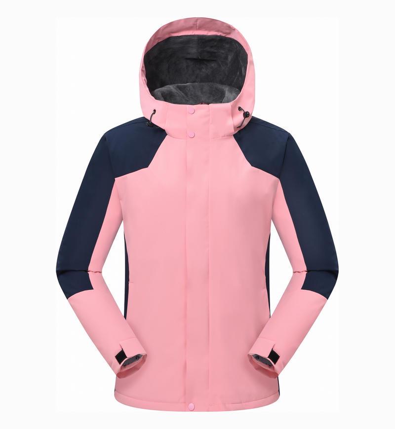 Unisex Waterproof Thick Hooded Jacket for Spring & Autumn - Customizable Mountaineering Apparel with Logo Printing.