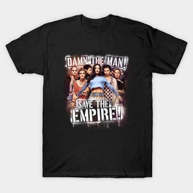 

Men Black Print T-shirt Damn The Man No-Cut Transfer Paper Print Cotton Tshirt M