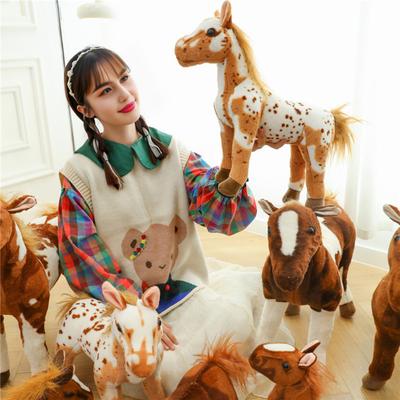 Simulation Plüschpferd Spielzeug Stoffpony Plüschtier Jahr des Pferdes Maskottchen Puppe Lernspielzeug Heim Schlafzimmer Dekoration Feiertagsgeschenk