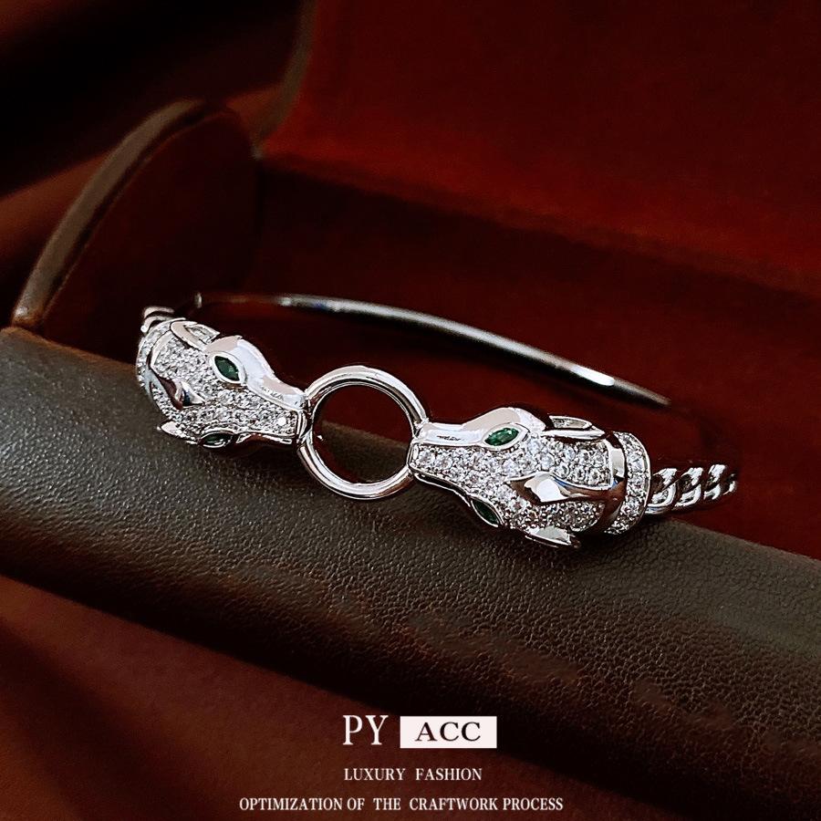 Animal Bracelet Micro Zircon Hip Hop Personality Men and Women Niche Jewelry Hipster Hip Hop Leopard Jewelry