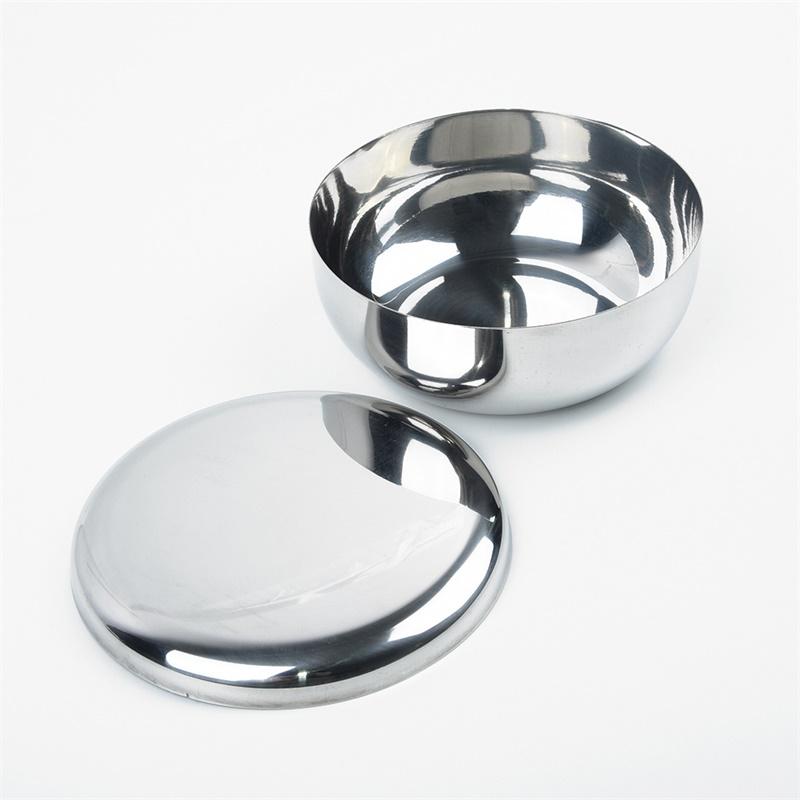 Stainless Steel Bowl Korean Big Cooked Rice Bowl With Cover Single Layer Steamed Rice Bowl Child Anti-Scalding/fall Tableware