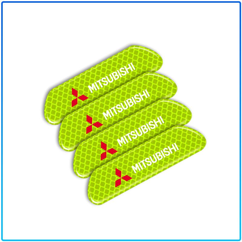 For Mitsubishi Lancer 7 8 I200 Pajero Montero Sport Outlander ASX Mirage Eclipse 4PCS/set Car Reflective Safety Strip Stickers