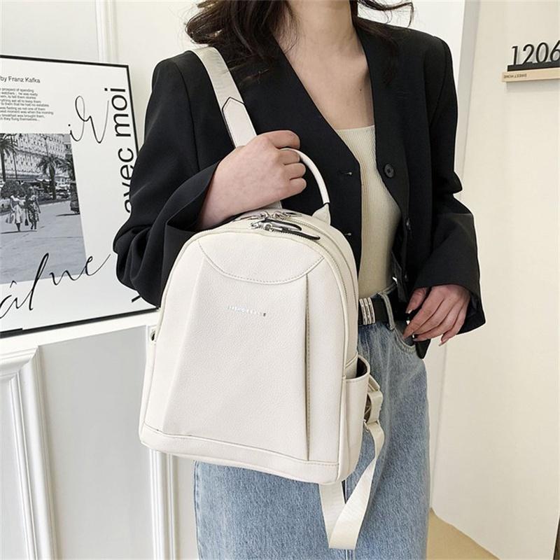 IELGY Women's All-match Korean Style Fashion Large-capacity Casual Lychee Pattern Backpack