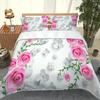 3D Bedding Collection Botanical Red Pink Flowers Duvet Quilt Cover Collection Comforter Cover Pillowcase King Queen Size Printed