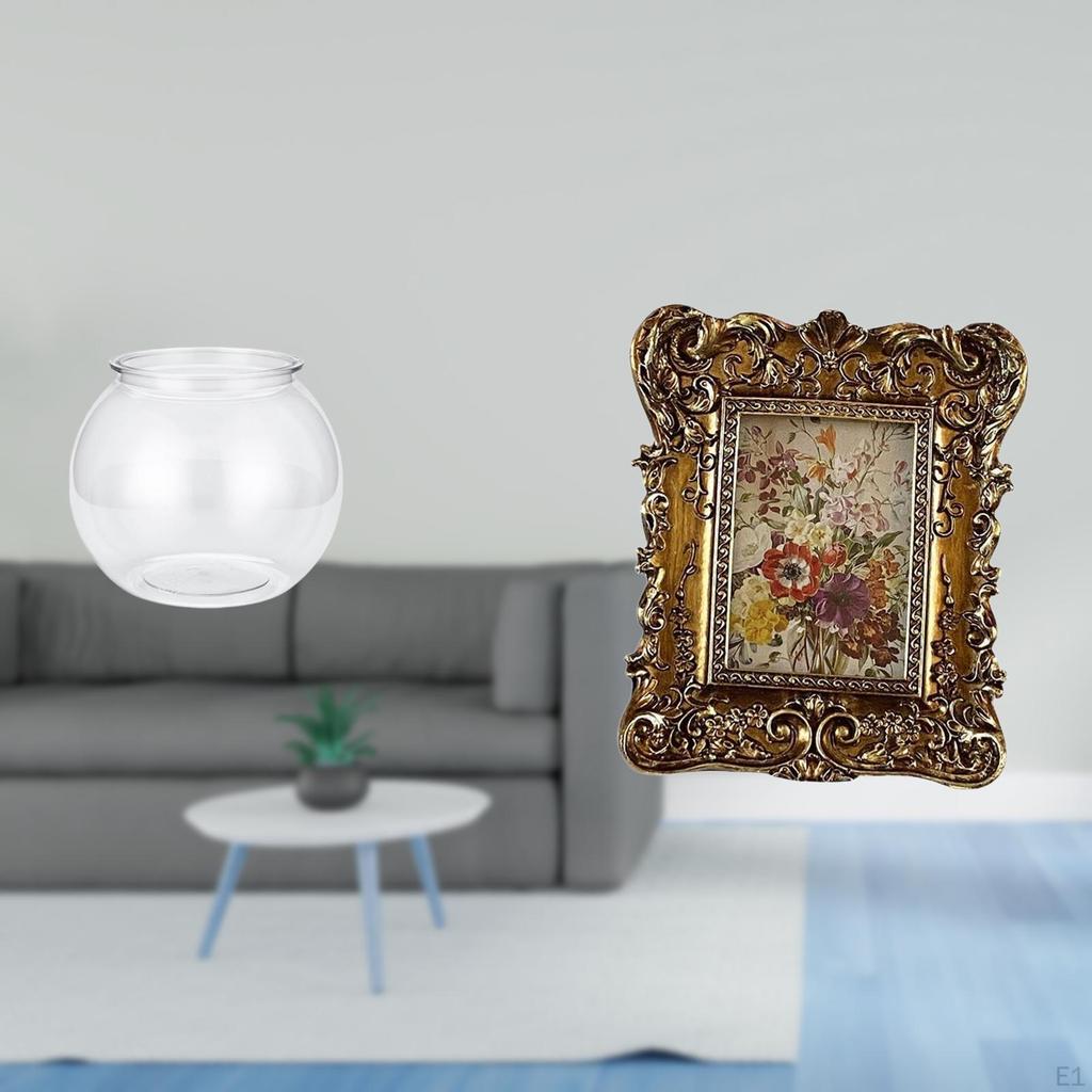 Transparent Small Fish Tank for Round Ornament Aquarium Bowl Vase Table Office Hand