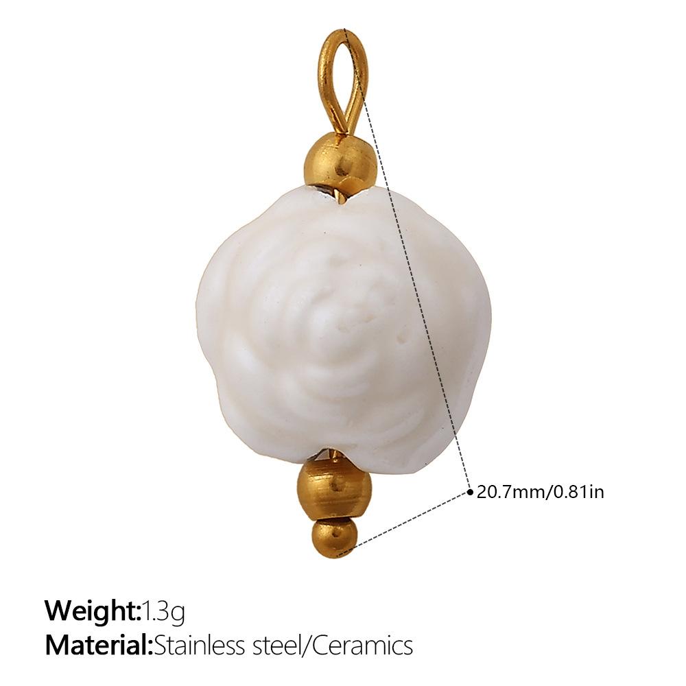European and American sweet and cool style DIY dopamine ceramic pendant stainless steel plated 18K gold creative jewelry collection