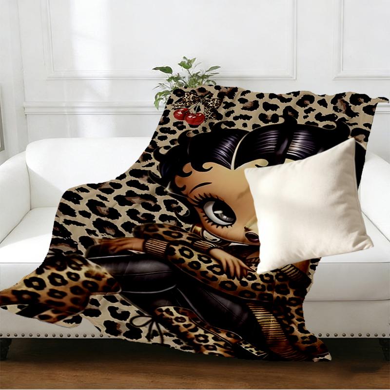 Betty Boop Print Blanket - Soft & Comfortable, for Bedroom, Travel, Sofa, Home Decoration - Birthday Christmas Gift for Friend