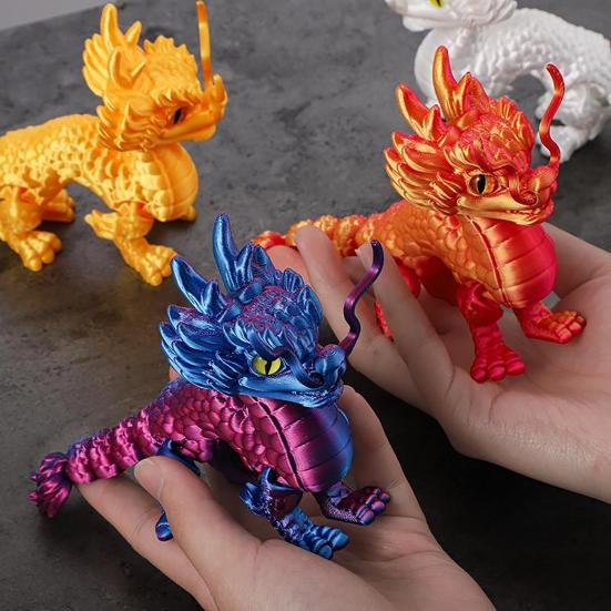 3D Printed Kirin Ornament Flexible Articulated Qilin Model with Movable Joints Small Kirin Fidget Toy