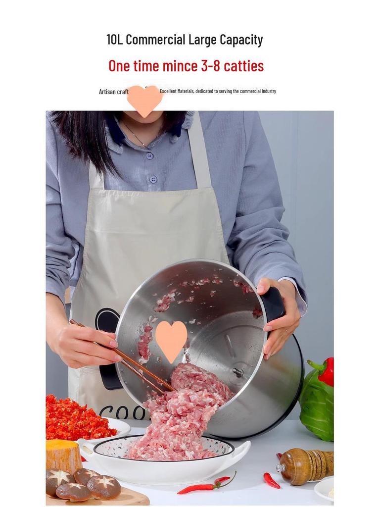 High-Power 1800W Electric Meat Grinder & Vegetable Chopper: Large Capacity for Meat Paste, Chili Sauce, and Meat Filling.