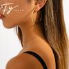 Retro High-End Titanium Steel Circle Earrings - Versatile European and American Fashion Jewelry for Women