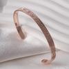 Stainless Steel Rune Bracelet: 6mm Gold-Plated Open Cuff, Unisex & Versatile