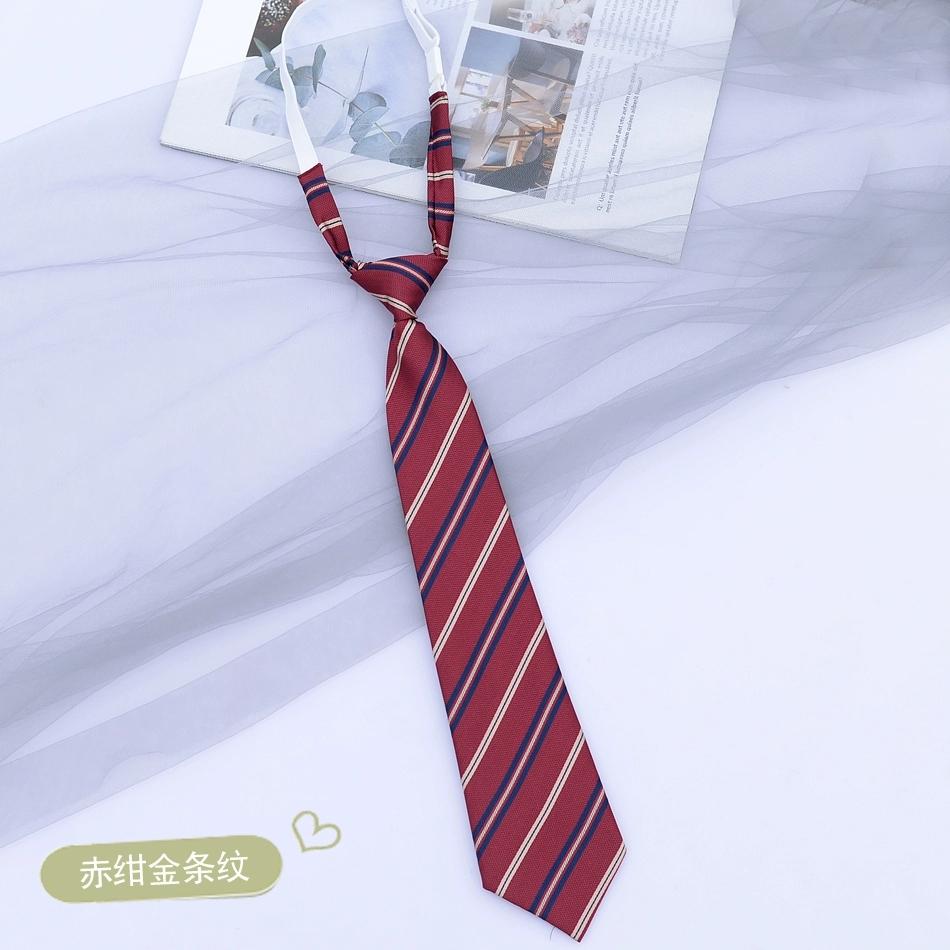Preppy Chic JK Ties Women Young Girls Striped Necktie Retro Badge Brown Lazy-tie College Student DK Uniform Shirt Dress Cravat