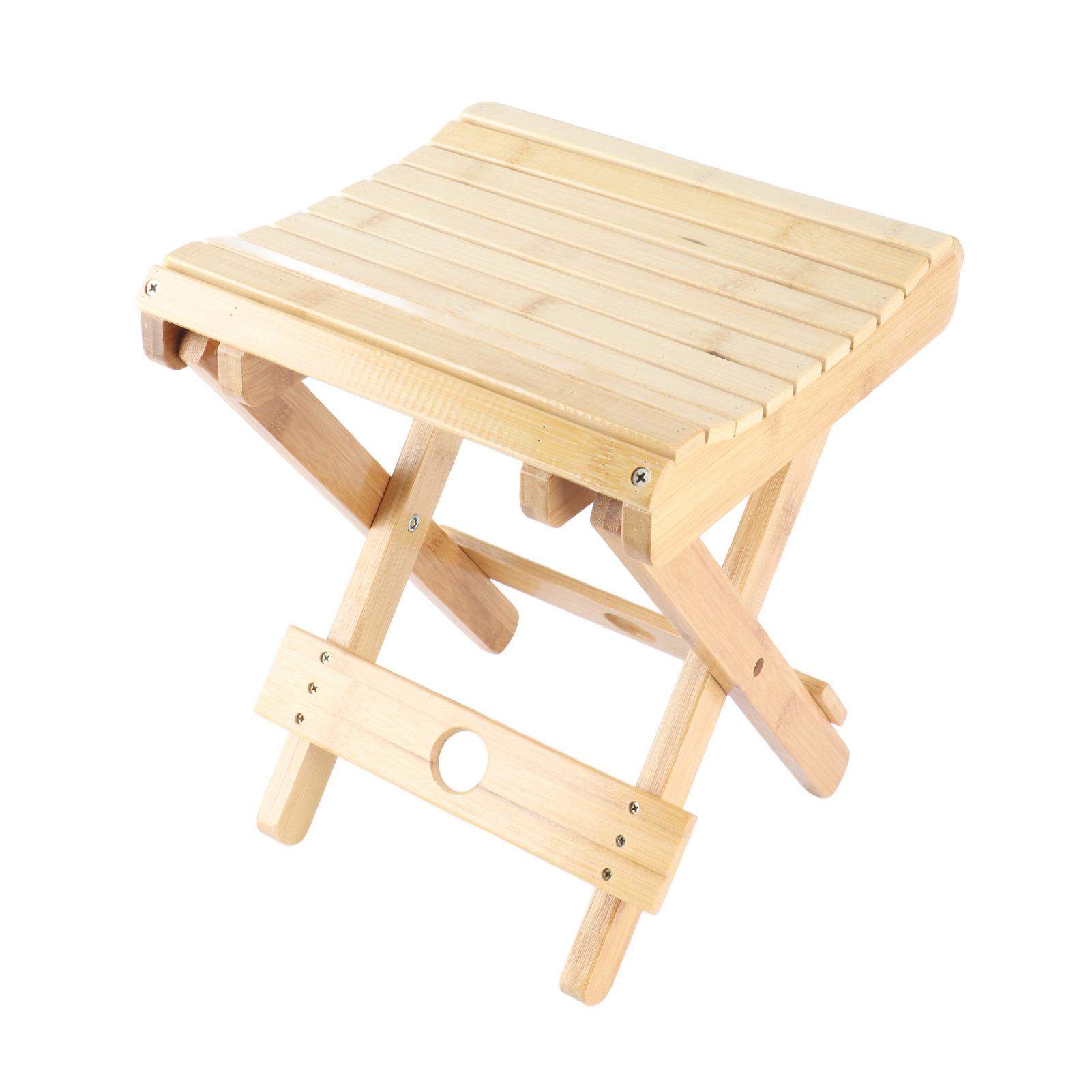 Skladacia stolička Bambusová Masážny salón Holenie Sprcha Podnožka Domov Prenosné Skladacie sedadlo beige