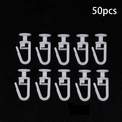 50PCS Mute Curtain Track Sliders - Hooks & Rollers for Hanging Curtains & Blinds