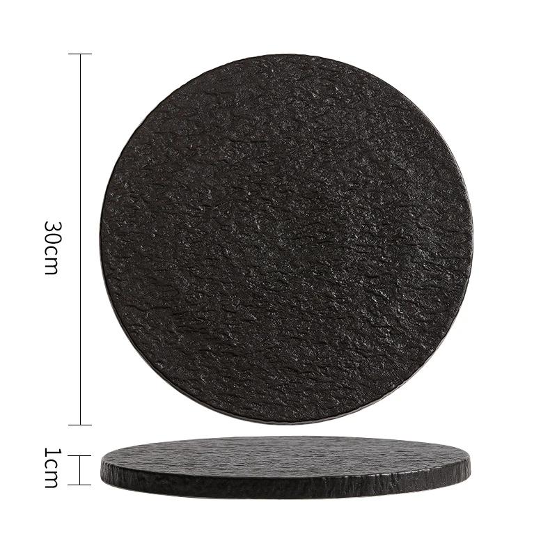 Stone Patterned Ceramic Plate Steak Plate Serving Plate Cake Plates Dessert Sushi Dish Molecular Cuisine Restaurant Tableware