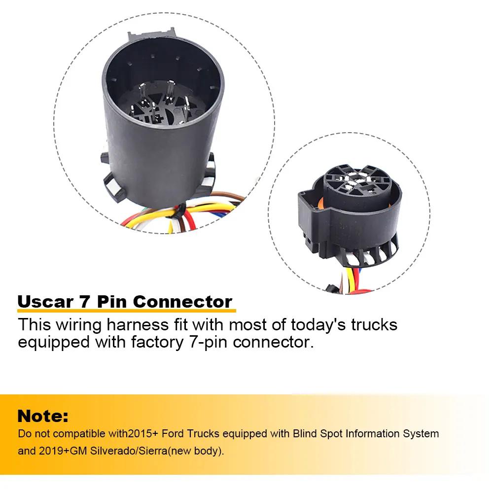 Trailer Tailgate Light Bar Wire Harness 7 Way to 4 Pin For Tundra Tacoma Extension Wiring Connector Adapter with Reverse Wire