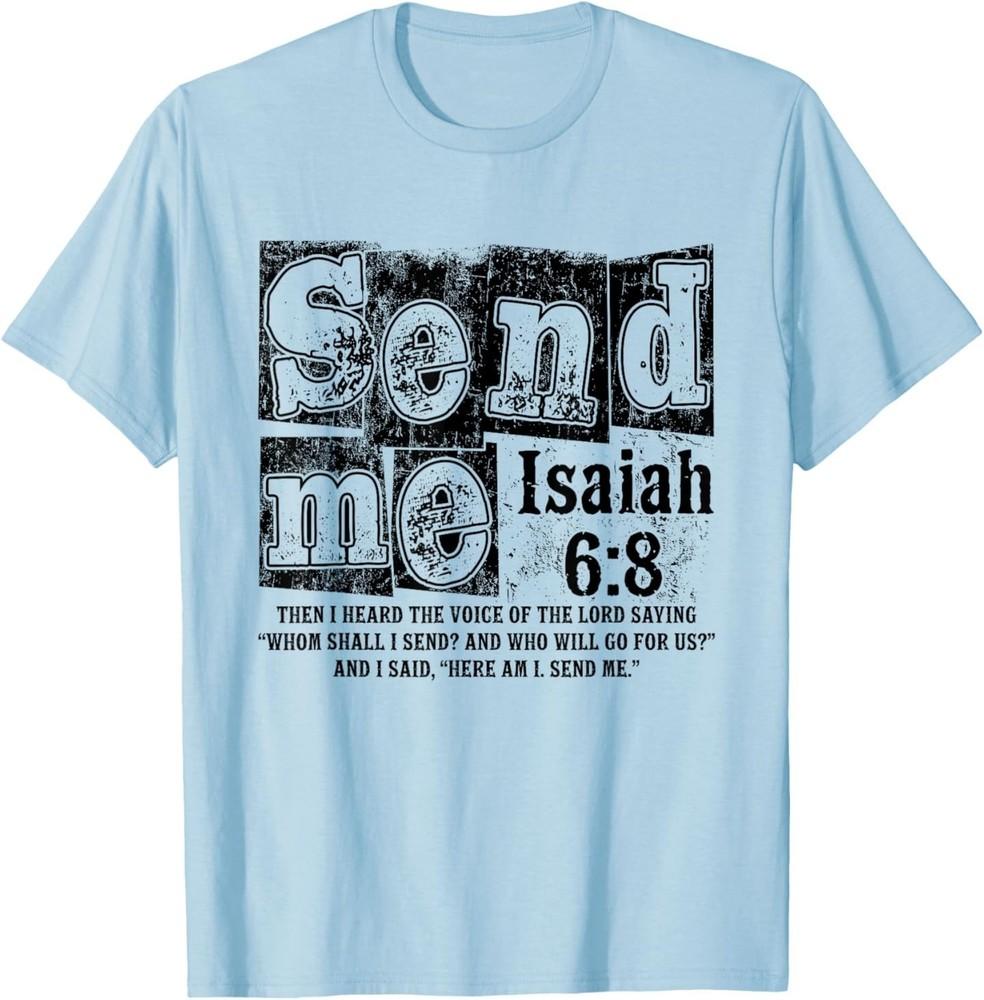 Send Me Isaiah 6.8 Christian Here Am I Send Me, Retro Bible T-Shirt S