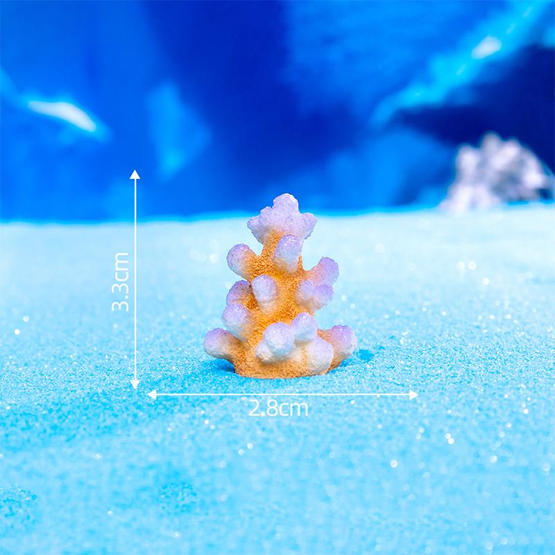 Creative Cute Kawaii Resin Ocean Animals Figurine Model  Coral Small Ornaments Diy Home Decoration Accessories Gifts