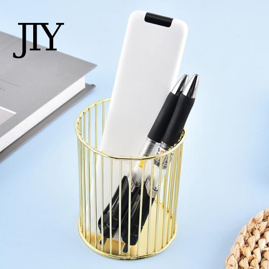 Open Frame Pen Stand Metal Holder, Nordic Desk Organizer for Makeup Brushes, Anti-oxidation Anti-Rust Multifunctional Storage Basket Pencils