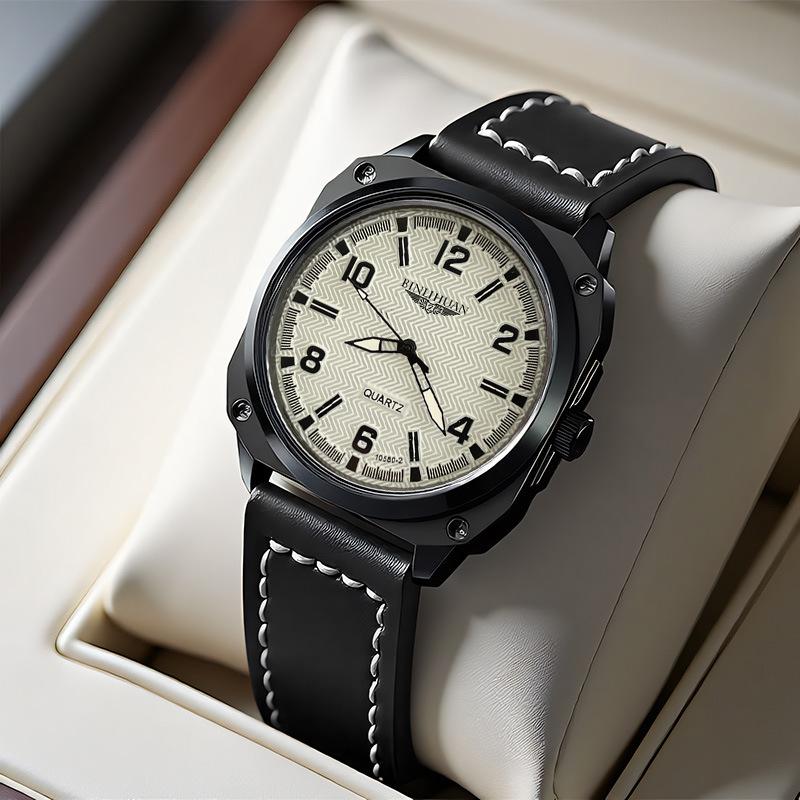 Мужские часы JYL Деловые Повседневные Циферблат Кожаный ремешок [Men s Black] бездна