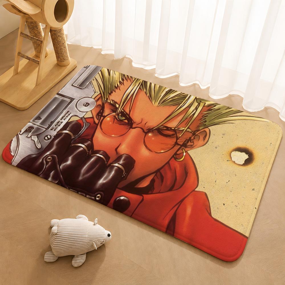 Anime TRIGUN STAMPEDE Floor Mat Floor Mat Soft Flannel Non-Slip Door Rug for Living Room