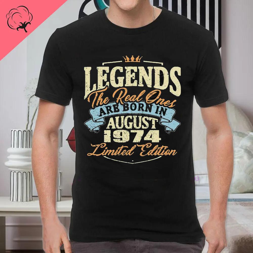 Classic Vintage Born in 1974 Retro 70s Style Birthday Year Tshirt Men Women Unisex T Shirt Streetwear Comfort Summer Cotton Tee
