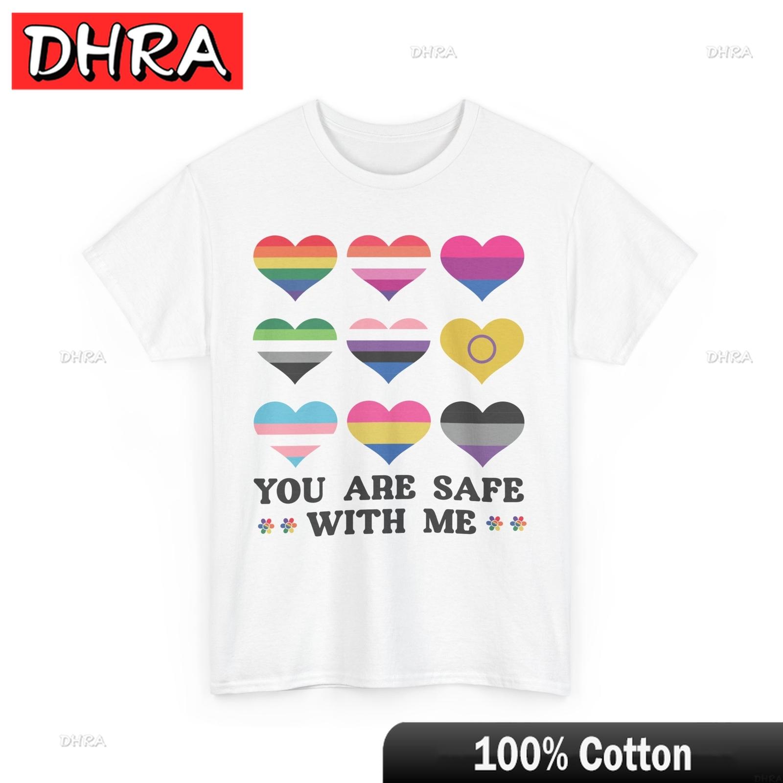 

YOU ARE SAFE WITH ME TShirt Love Pride Tee Colorful Rainbow Shirt Funny Edgy Unique Tee Shirts Urban Trendy Colorful Tops 4XL