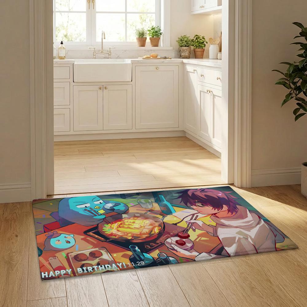 Anime S-Scissor S-Seven Floor Mat Flannel Door Mat Non-Slip Bedroom Living Room Home Decor