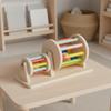 Wooden Rolling Drum Toy Early Learning Developmental Play with Mirror Develops HandEye