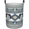 Western Aztec Longhorn Skull Laundry Hamper Storage Bin for Bedroom Clothes Organizer Basket Toys Box Exotic Western Room Decor