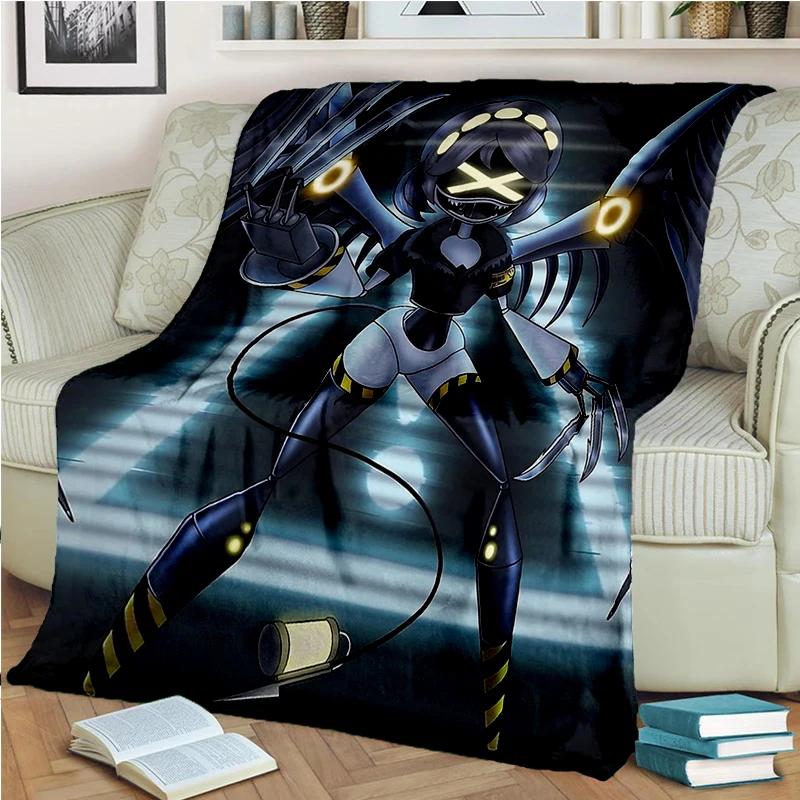 Murder Drones 3D Print Cartoon Uzi V J Robot Gift Blanket,Soft Throw Blanket for Home Bedroom Bed Sofa Travel Picnic Cover Kids