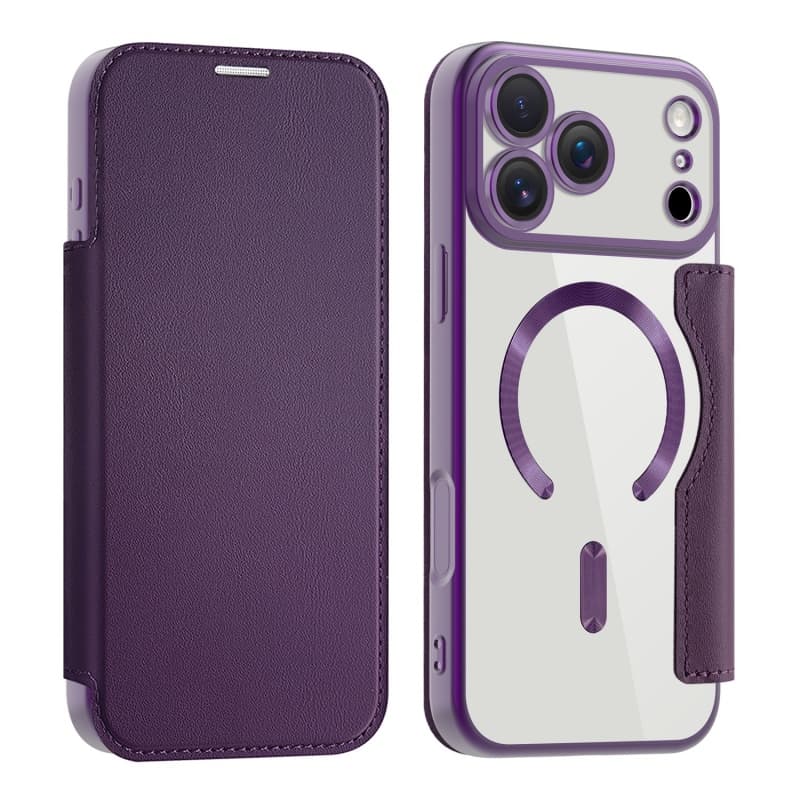 Fashion Wallet Magnetic Shockproof Protection for iPhone 17 Pro Max 16 15 Clear Back Cover Leather Flip 2 In 1 Case