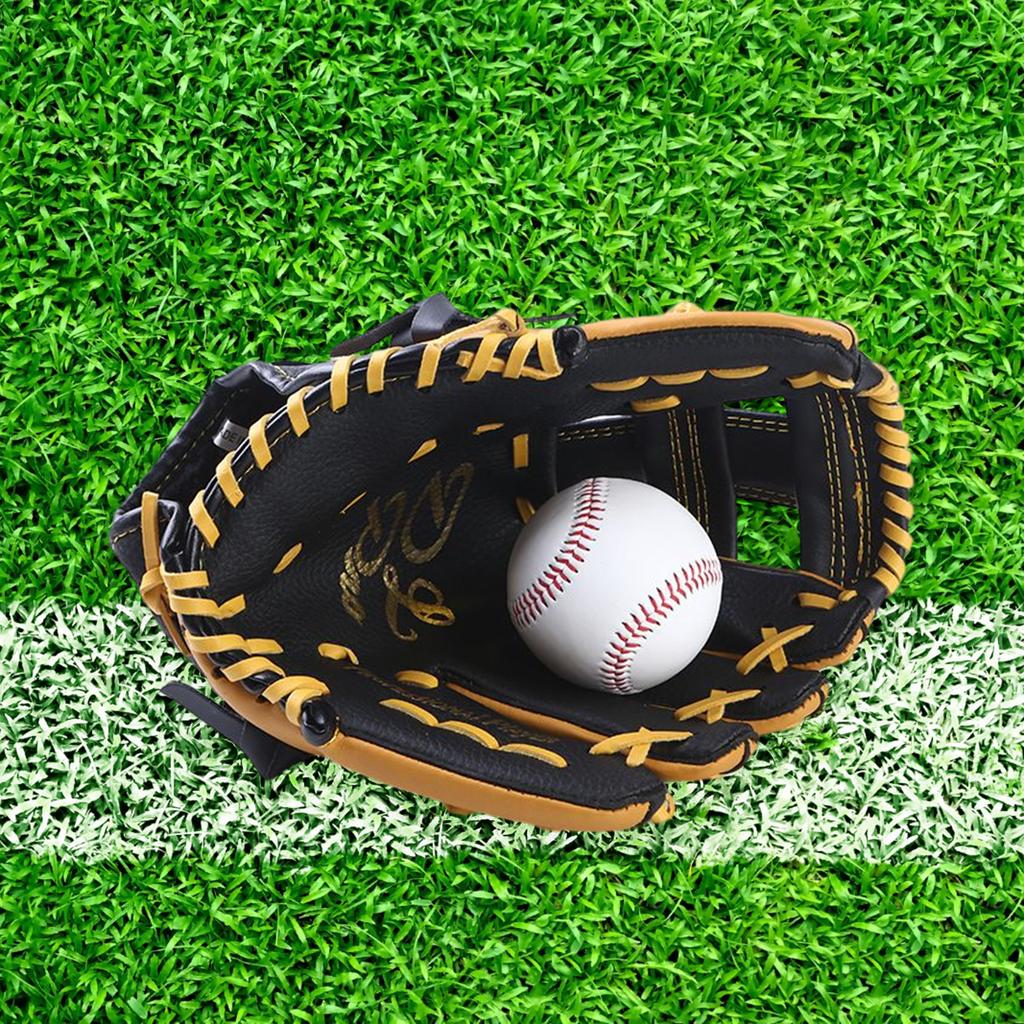 Genuine Leather Baseball Glove For Youth Kids Batting Mitt Both Hands Softball Glove