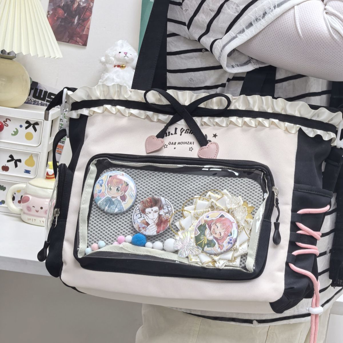 New Japanese Sweet Girl Y2K Ulzzang Ita Bag Harajuku Jk Uniform Shoulder Bag Daily Commuter Tote Bag Women S Crossbody Bag 31X31X11CM