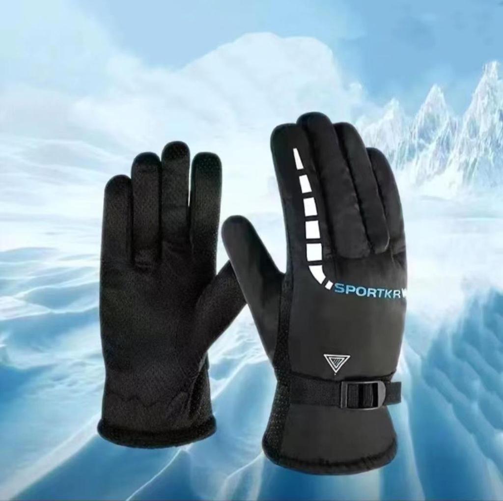 Elektrisch beheizbare Winter-Motorrad- und Skihandschuhe für Herren mit Samtfutter