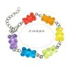 1pc Multi-Colored Bear Bracelet Earth Cool Fun Cute Jumping Disco Jelly Hip-Hop Colorful Bracelet