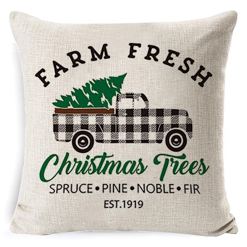 Federa Cuscino di Natale Fiocco di Neve Alce Albero di Natale Stampa Federa Cuscino Stile Nordico
