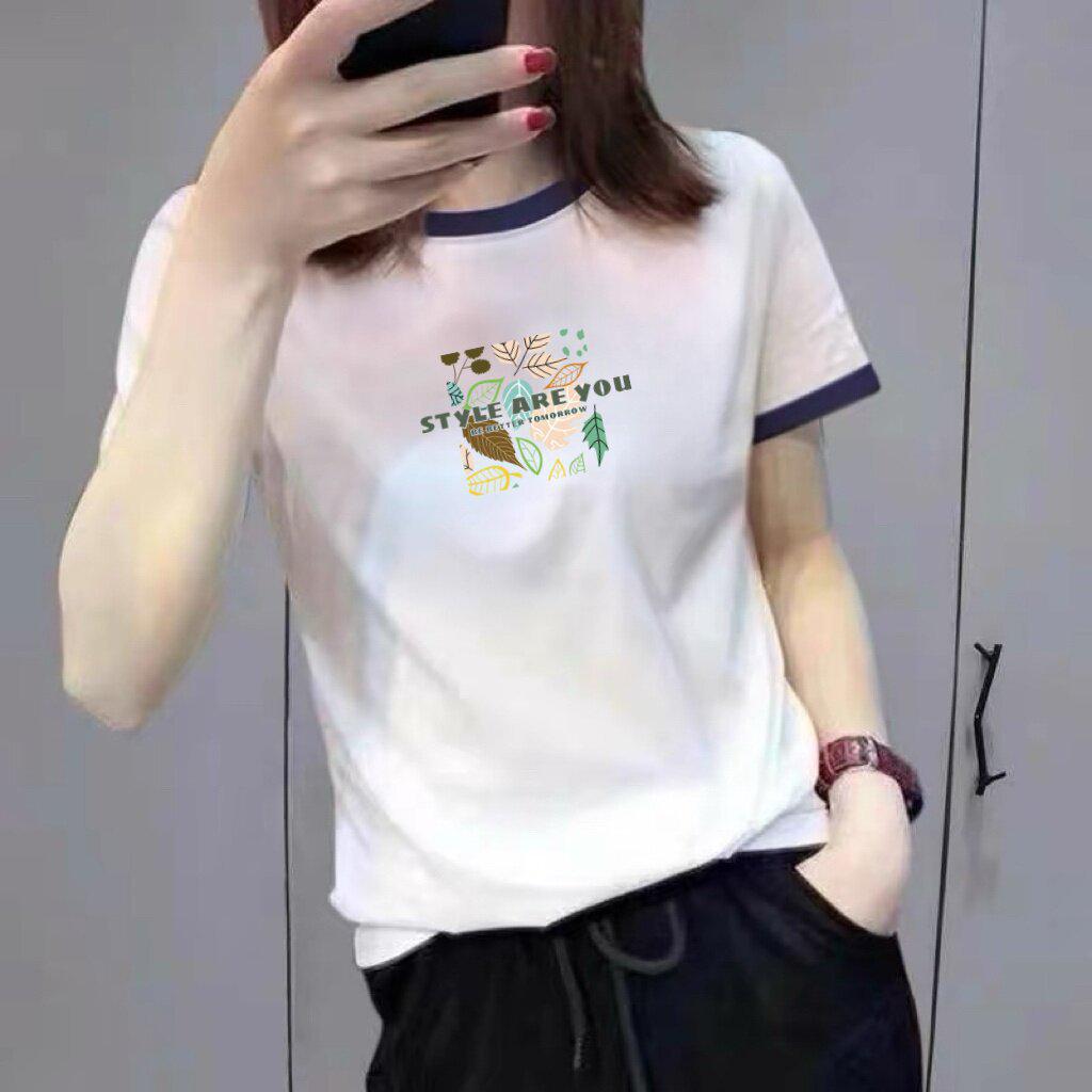 2026 Women's Color Block Letter Print Slimming Short Sleeve T-Shirt for Moms