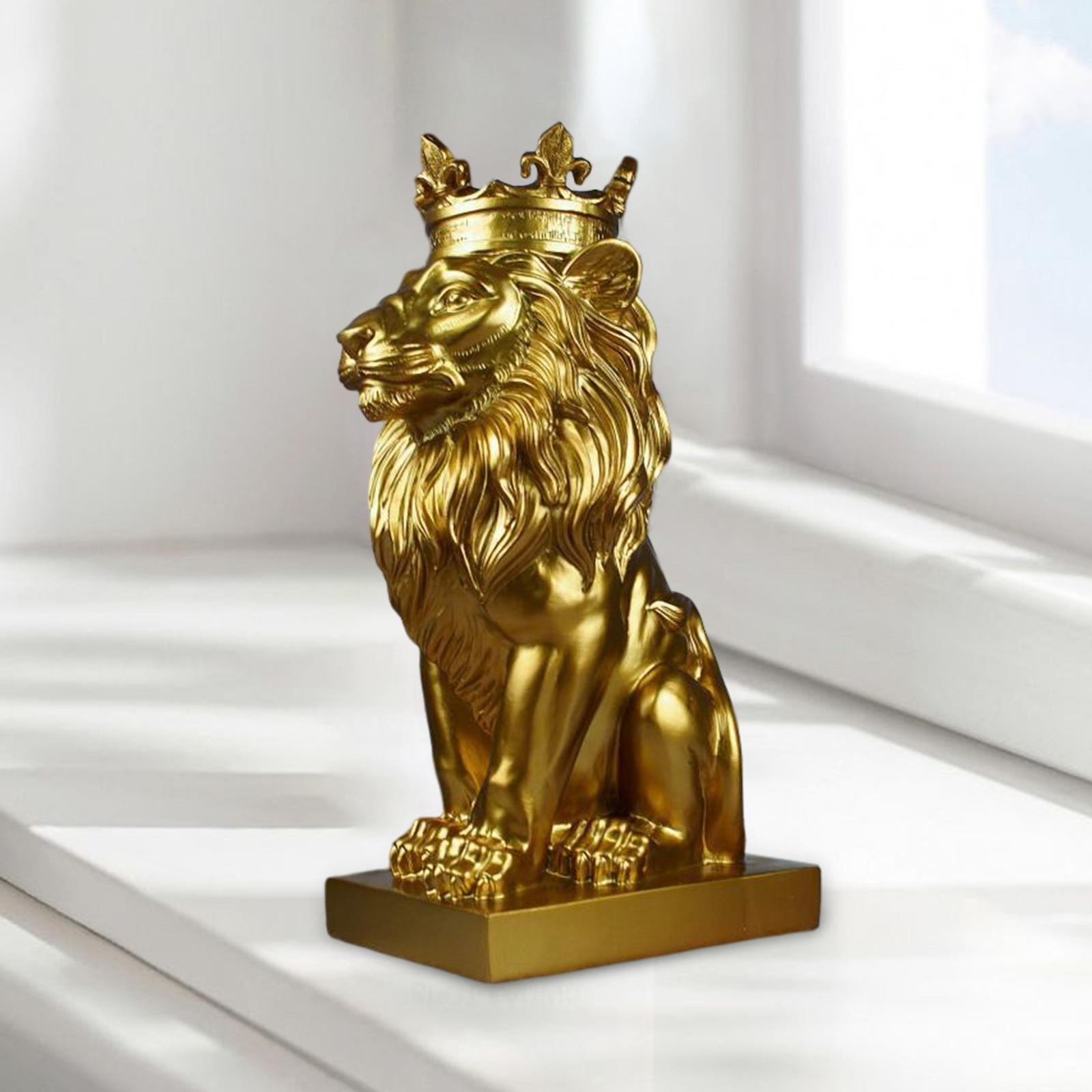 

Modern 3D Lion Statue Collection Animal Figurine Resin Craft Table Decor Ornament for Home Shelf Desktop Accessories Decoration