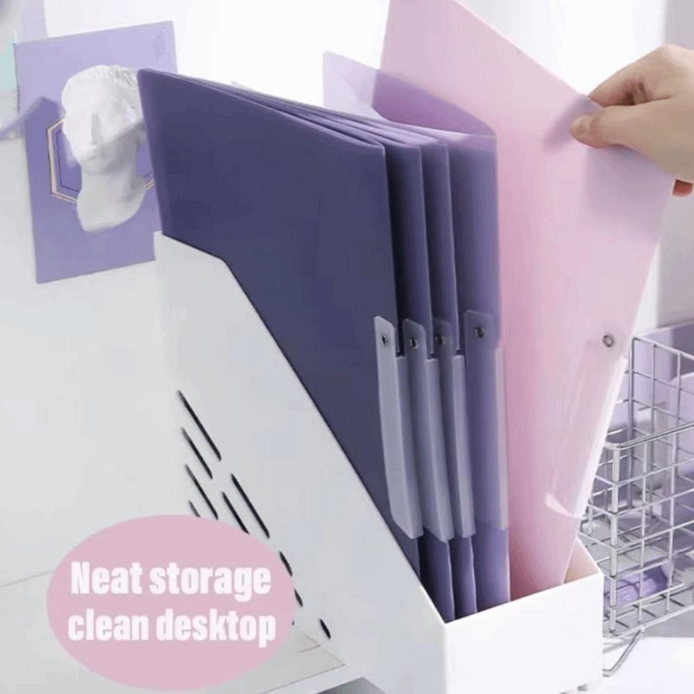 5Pcs Dustproof A4 File Folder Gradient Design Paper Organizer Test Paper Storage Clip Archives