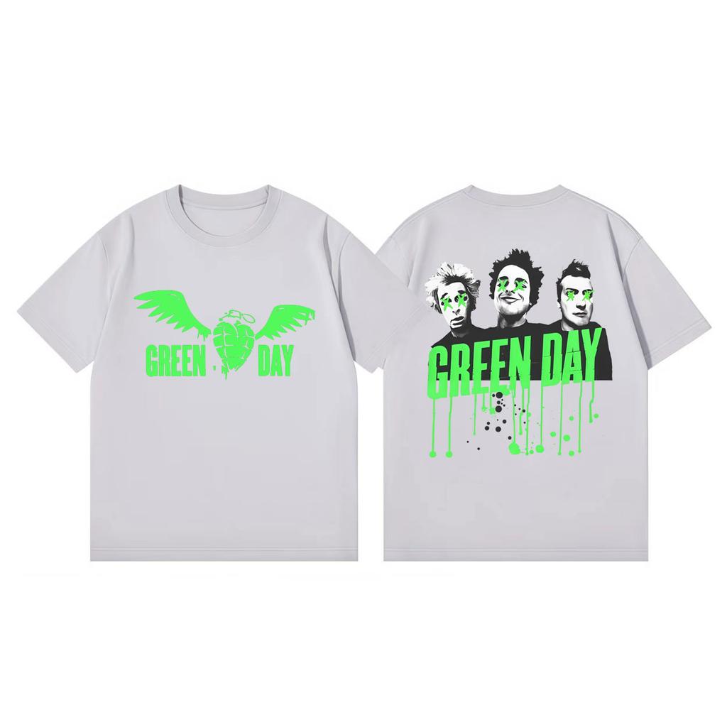Punk Rock Band Green Day Inspired Tour 2026 T Shirt Fashion Y2k Oversized Tshirts Men Women Casual Cotton Short Sleeve Tshirt