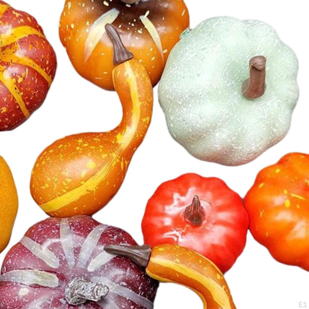 10Pcs Artificial Pumpkins Halloween Decoration Assorted Foam Crafts Decorative for
