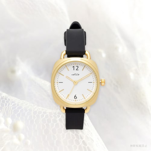 Fieldwork Women's Analog Watch with Silicone Strap, Sicilin Gold, MKS2513-5, Black