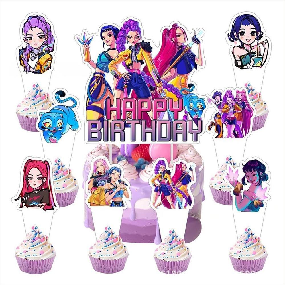 

25 шт. Топпери для торта «Мисливці на демонів» Для декору на день народження або для дітей-фанатів