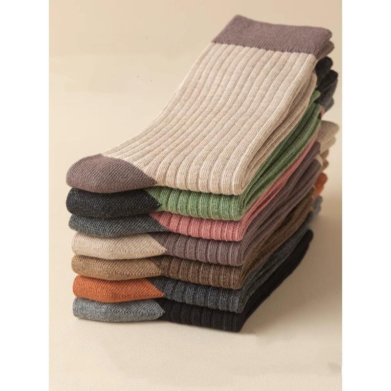 Fall Socks - Long Tube Pile Socks in Contrasting Colors, Versatile and Long-lasting. Women's Socks.