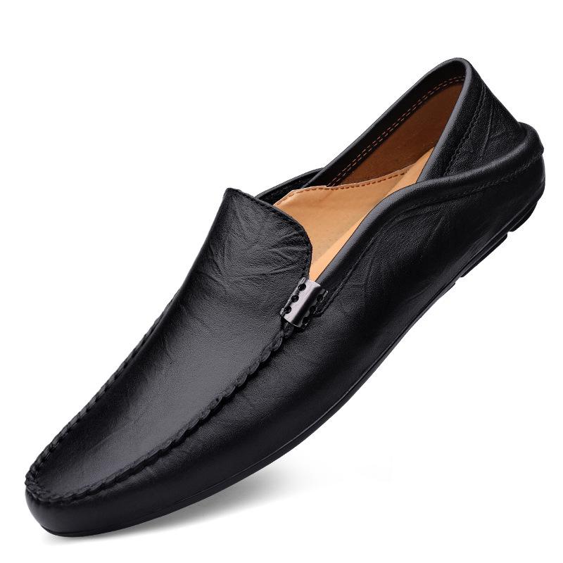 Men s Large Casual Korean Style Leather Slip-On Driving Shoes 38