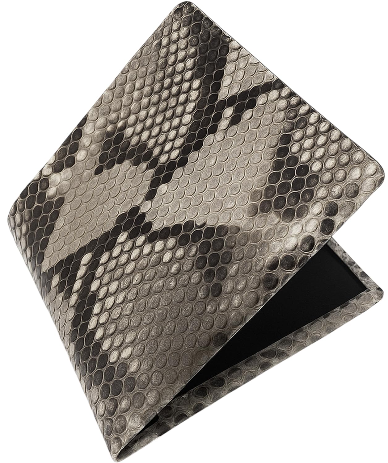 

Натуральный японский кожаный кошелек-бифолд для мужчин и женщин, изготовленный из цельного куска натуральной змеиной кожи. Особенности включают кошелек для монет,