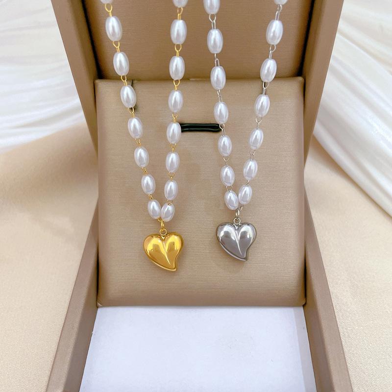 Pearl Love Personality Minimalist Wind Furnace Real Gold Necklace Female Clavicle Chain