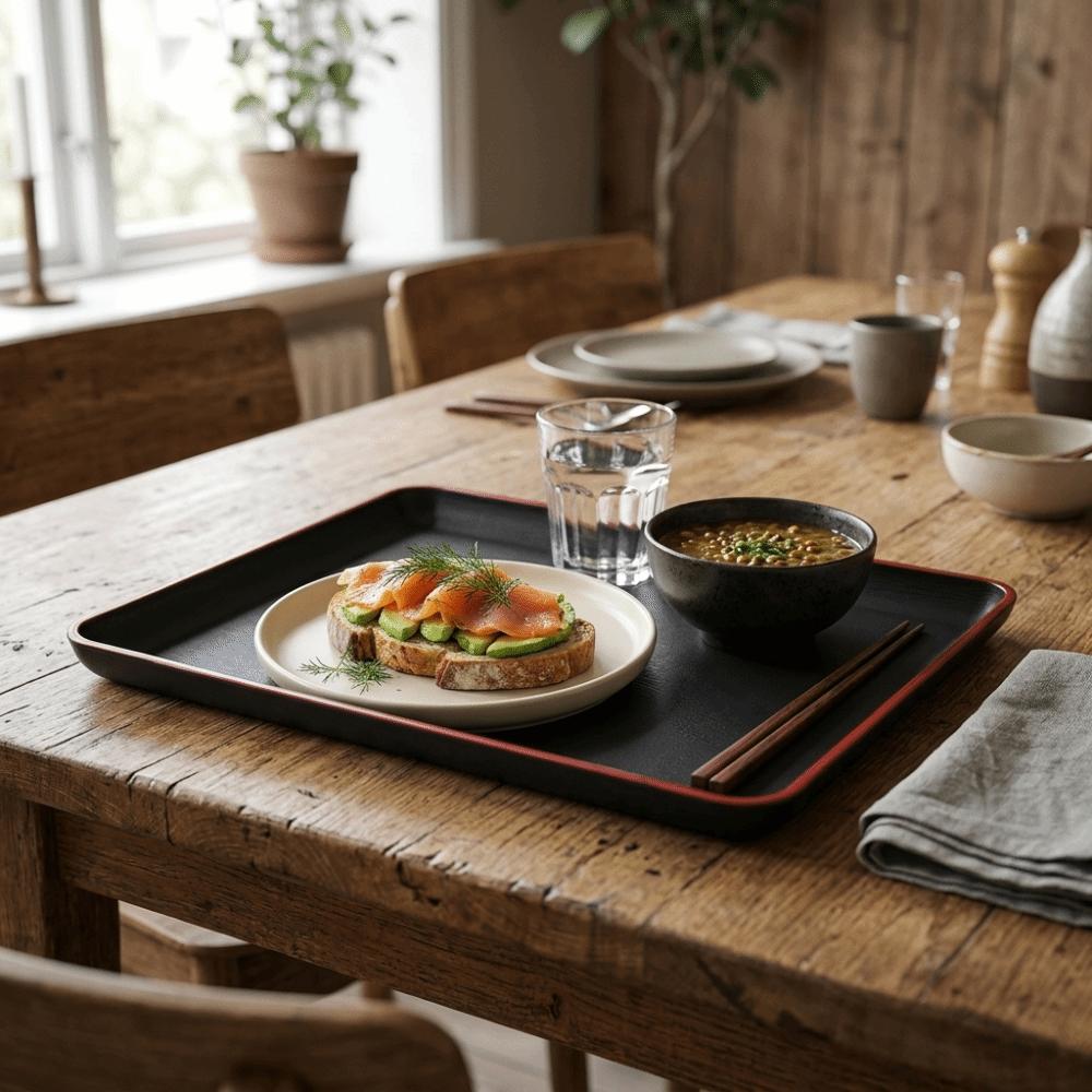 Thickened Serving Tray Rectangular Sushi Tray Lightweight Food Plate Sushi Serving 30*20cm