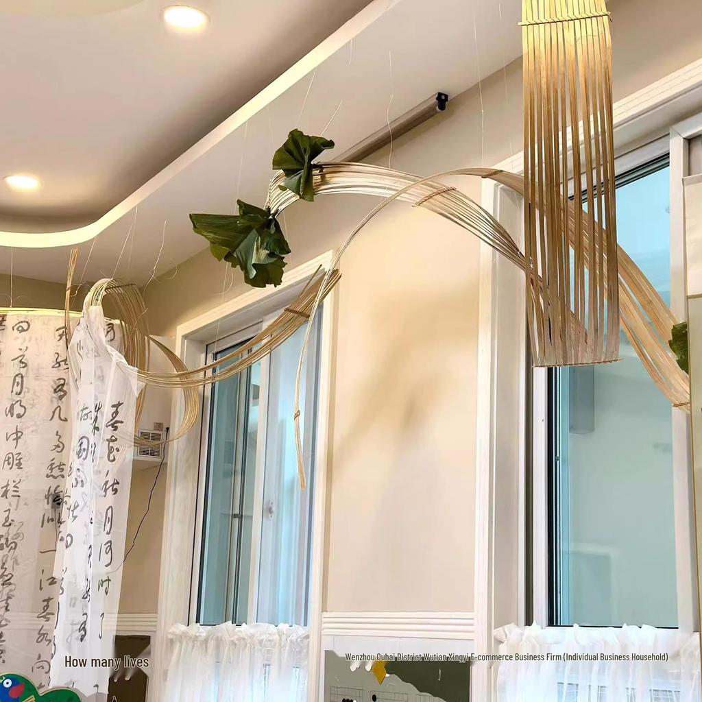 Creative Chinese-Style Bamboo Strips Hanging Ornaments for Kindergartens and Halls